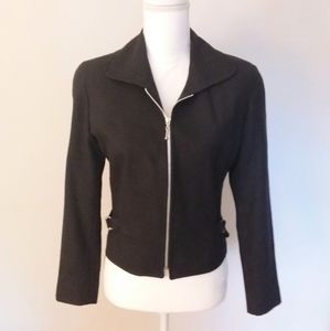 Jordan & Cole Navy Blue Jacket with Side Belt Tabs/Silver Buckles